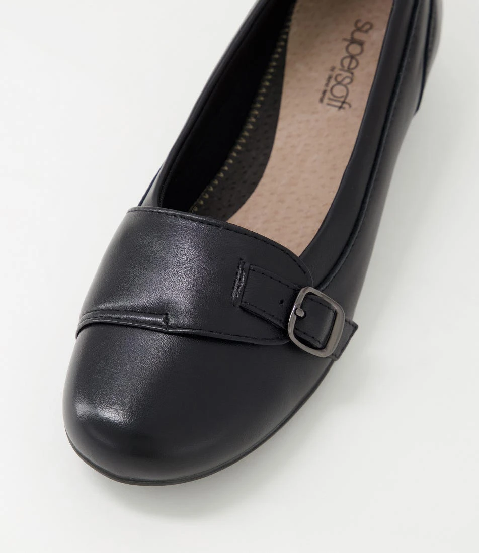 Jessis Black Leather Flat Shoes 6 Jessis Black Leather Flat Shoes - Image 4