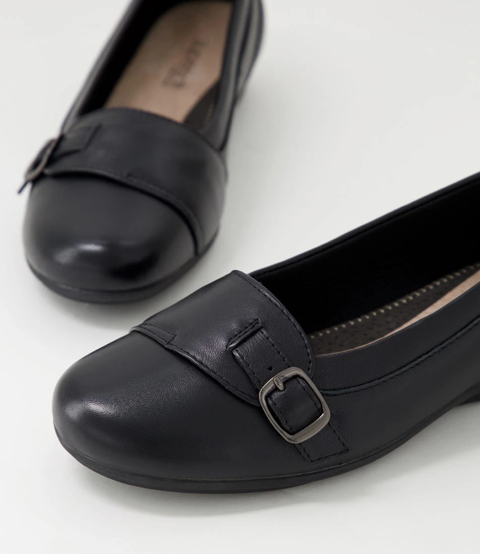 Jessis Black Leather Flat Shoes 7 Jessis Black Leather Flat Shoes - Image 5