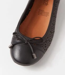Eloiza Black Leather Ballet Flats -Lynx Shoes Shop SU12618B75LE 5