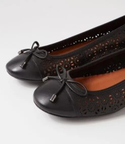 Eloiza Black Leather Ballet Flats -Lynx Shoes Shop SU12618B75LE 6