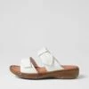 Lissah Off White Leather Slides