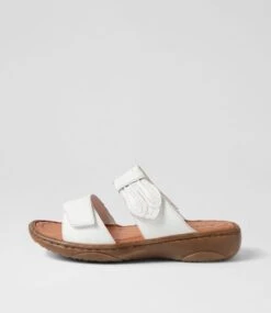 Lissah Off White Leather Slides
