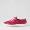 Zate Dark Fuchsia White Leather Sneakers -Lynx Shoes Shop SU12635P6CLE 2