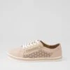 Apply Dark Nude White Leather Sneakers -Lynx Shoes Shop SU12652KUWC5 2