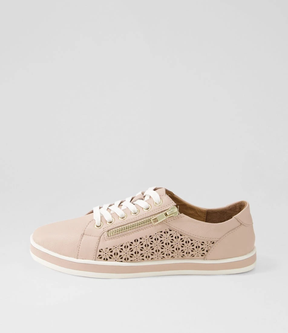 Apply Dark Nude White Leather Sneakers 3 Apply Dark Nude White Leather Sneakers
