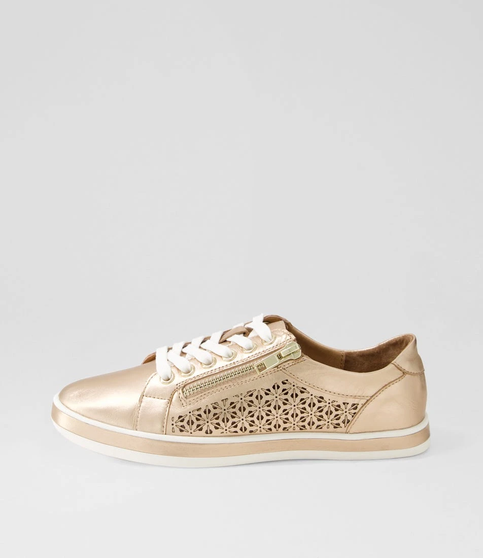 Apply Pale Rose Gold White Leather Sneakers 3 Apply Pale Rose Gold White Leather Sneakers