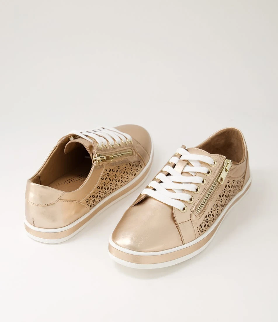 Apply Pale Rose Gold White Leather Sneakers 7 Apply Pale Rose Gold White Leather Sneakers - Image 5
