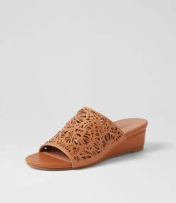 Great Dark Tan Leather Slides -Lynx Shoes Shop SU12676TCOLE 3