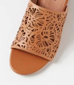 Great Dark Tan Leather Slides -Lynx Shoes Shop SU12676TCOLE 5