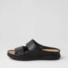 Lasshie Black Leather Slides -Lynx Shoes Shop SU12682B75LE 2
