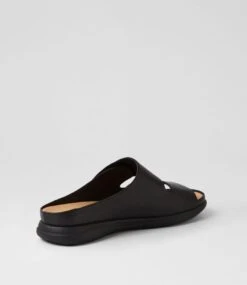 Lasshie Black Leather Slides -Lynx Shoes Shop SU12682B75LE 4
