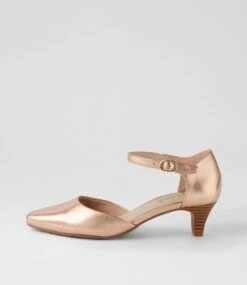 Leyna2 Champagne Leather Heels