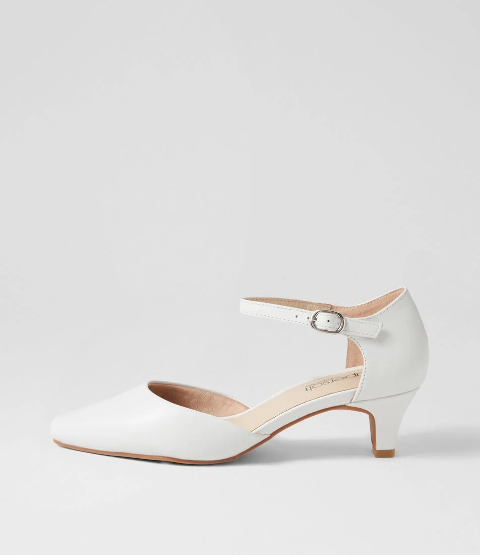 Leyna2 Off White Leather Heels 3 Leyna2 Off White Leather Heels