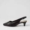 Lockie Black Leather Heels