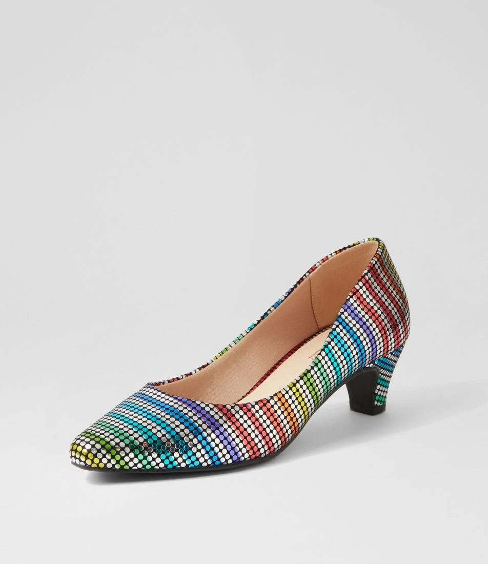 Lateley Rainbow Metallic Leather Heels 4 Lateley Rainbow Metallic Leather Heels - Image 2