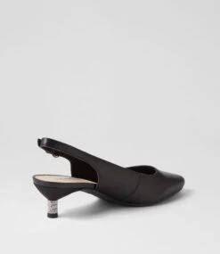 Lisas Black Leather Heels -Lynx Shoes Shop SU12696BLALE 4