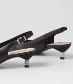 Lisas Black Leather Heels -Lynx Shoes Shop SU12696BLALE 6