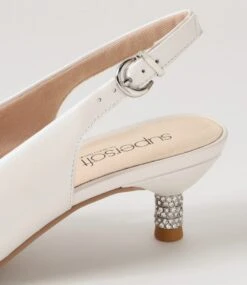Lisas White Pearl Leather Heels -Lynx Shoes Shop SU12696WBRLE 6