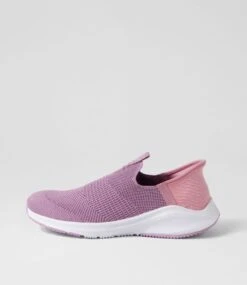 Peterson Mauve White Knit Sneakers