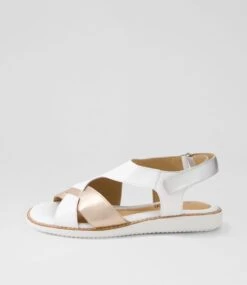 Sages White Pale Rose Gold Multi Sandals