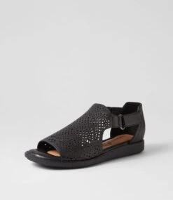 Sooner Black Leather Sandals -Lynx Shoes Shop SU12718B75LE 3