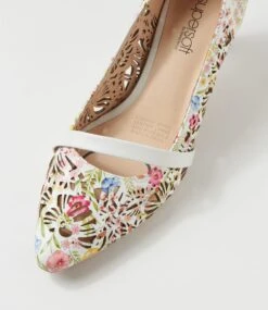 Nisty Antique Floral White Leather Heels -Lynx Shoes Shop SU12728XCPGR 5