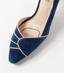 Nesting Navy Blush Suede Leather Heels -Lynx Shoes Shop SU12729PRHDD 5