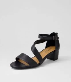 Caring Black Leather Sandals -Lynx Shoes Shop SU12735B66LE 3