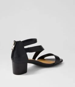 Caring Black Leather Sandals -Lynx Shoes Shop SU12735B66LE 4