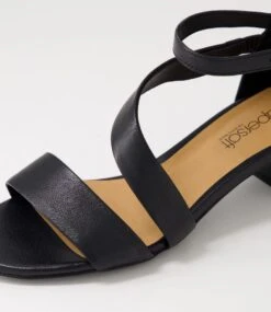 Caring Black Leather Sandals -Lynx Shoes Shop SU12735B66LE 6