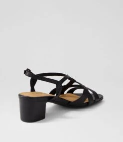 Costling Black Heel Leather Sandals -Lynx Shoes Shop SU12736B66LE 4