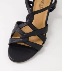 Costling Black Heel Leather Sandals -Lynx Shoes Shop SU12736B66LE 5