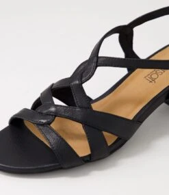 Costling Black Heel Leather Sandals -Lynx Shoes Shop SU12736B66LE 6
