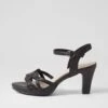 Starts Black Leather Sandals -Lynx Shoes Shop SU12747B66LE 2