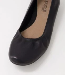 Clarissa Black Leather Flat Shoes -Lynx Shoes Shop SU12760BLALE 5