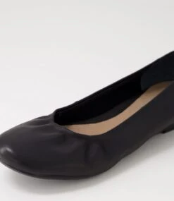 Clarissa Black Leather Flat Shoes -Lynx Shoes Shop SU12760BLALE 6