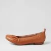 Clarissa Tan Leather Flat Shoes -Lynx Shoes Shop SU12760TANLE 2