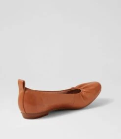 Clarissa Tan Leather Flat Shoes -Lynx Shoes Shop SU12760TANLE 4