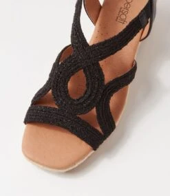 Zozee Black Rope Leather Espadrilles -Lynx Shoes Shop SU12776B58P4 5