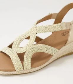 Zozee Gold Champagne Rope Leather Espadrilles -Lynx Shoes Shop SU12776FIPP4 6