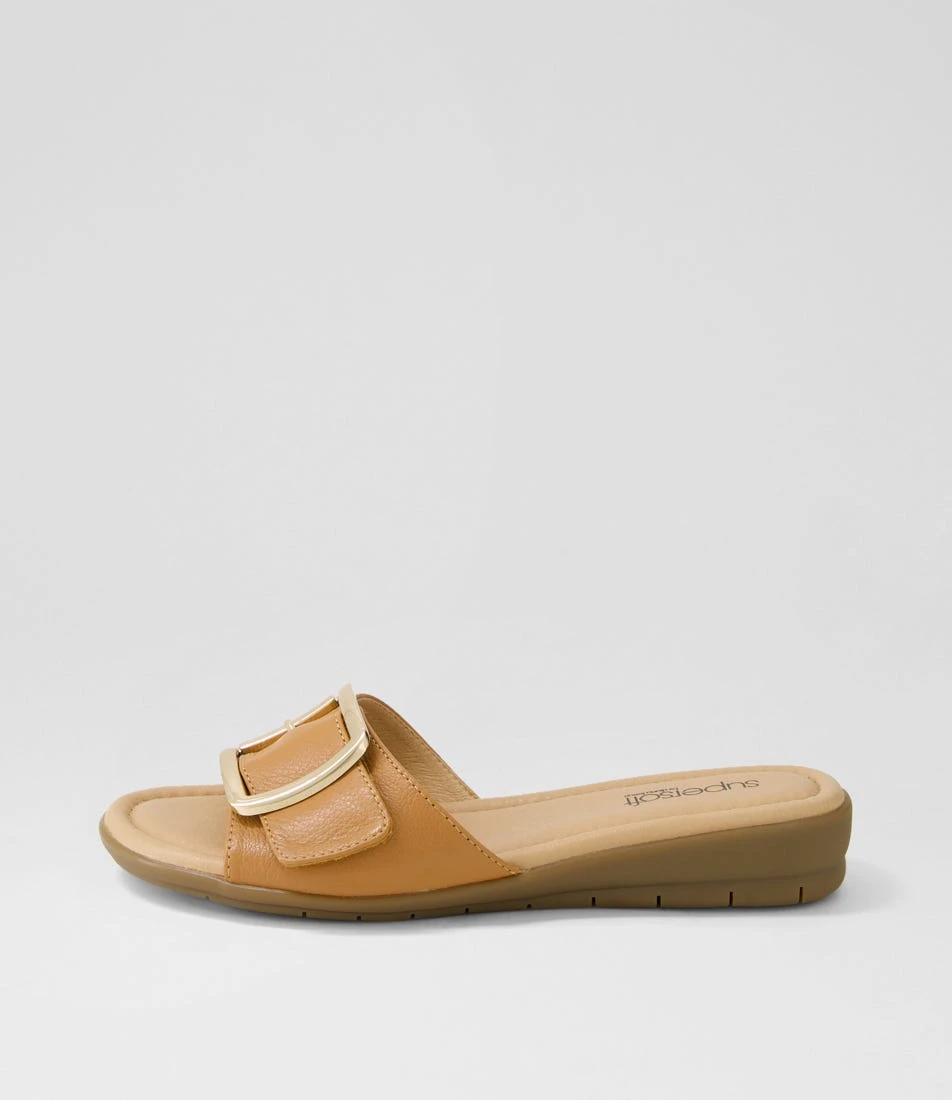Fanitic Dark Tan Leather Slides 3 Fanitic Dark Tan Leather Slides