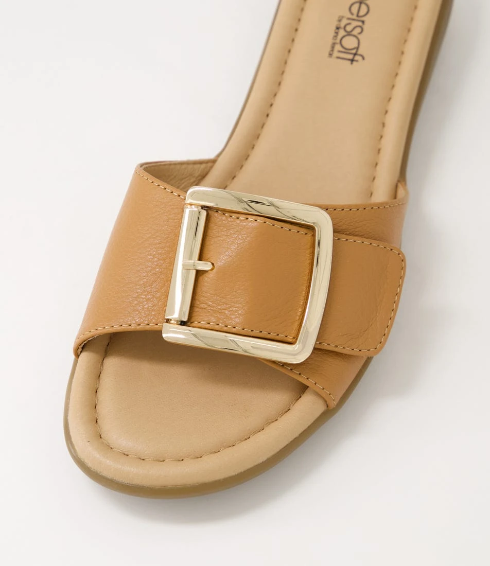 Fanitic Dark Tan Leather Slides 6 Fanitic Dark Tan Leather Slides - Image 4