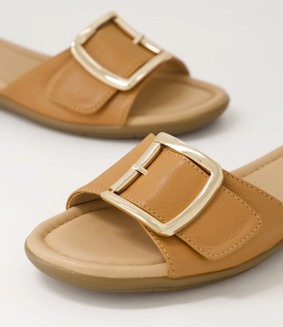 Fanitic Dark Tan Leather Slides 7 Fanitic Dark Tan Leather Slides - Image 5