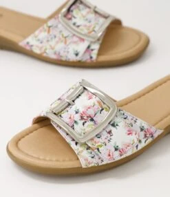 Fanitic White Meadow Patent Leather Slides -Lynx Shoes Shop SU12778XBYPL 6