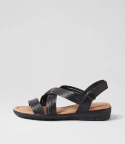 Fionas Black Leather Sandals