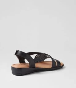 Fionas Black Leather Sandals -Lynx Shoes Shop SU12781B75LE 4
