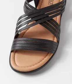 Fionas Black Leather Sandals -Lynx Shoes Shop SU12781B75LE 5