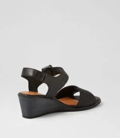 Patrol Black Embossed Leather Sandals -Lynx Shoes Shop SU12804CRULE 4