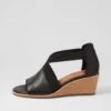 Playa Black Natural Heel Leather Sandals