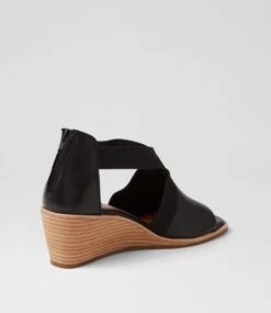 Playa Black Natural Heel Leather Sandals 9 Playa Black Natural Heel Leather Sandals -Lynx Shoes Shop SU12806BBLLE 4